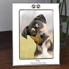 Image of Personalised Paw Prints 5x7 Photo Frame Custom Engraved Dogs Pets Puppy Picture