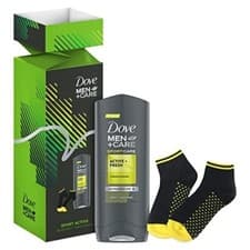 Image of Dove Men+Care Sport Active Face & Body Wash 250ml & Socks Gift Set Pack For Him