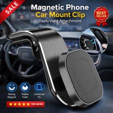 Image of Car Phone Magnetic Holder Strong Dashboard Mount 360° Rotating Air Vent UK