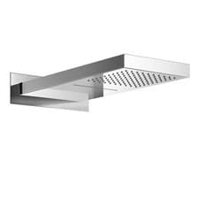 Image of Waterfall Shower Head Rectangular Dual Fixed Overhead Rainfall Chrome ENKI R41
