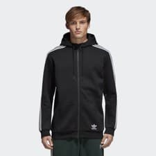 Image of adidas Originals Men's Curated Trefoil Hoodie Full Zip 3 Stripes NEW