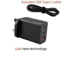 Image of 65W Type C Power Adapter GaN Charger For Macbook Pro, Samsung, Dell, Acer