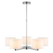 Image of Ceiling Light Pendant Semi Flush Multi Arm Chrome, Opal Glass-ENDON-(RRP £199)