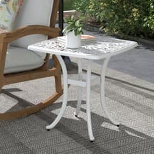 Image of 53 cm Outdoor Square Side Table, Cast Aluminium Patio Table