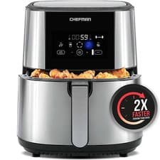 Image of Chefman Turbofry Air Fryer XL 8-QT Non Stick Stainless Steel Please Read Descrip