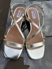 Image of 💕Dune London- Jaskill Low Block Heeled Strappy Shoes In Gold Size 6💕
