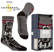 Image of Star Wars Darth Vader Gift Boxed Slipper Socks Men's 1 Pair Size 6-11 - SOCKSHOP