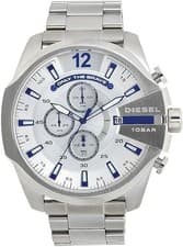 Image of Diesel Men's Watch Mega Chief Stainless Steel 51mm white dial steel strap DZ4355