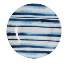 Image of Tommy Bahama Blue Stripes 8.5in Melamine Salad Side Dessert Plates Set of 4