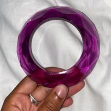 Image of Ted Baker You're a Gem Purple Acrylic Bangle Bracelet