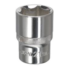 Image of Sealey WallDrive Socket 21mm 1/2"Sq Drive Fully Polished - SP1221