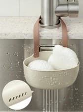 Image of Kitchen Hanging Sink Drain Organiser Rack Sponge Basket Dish Caddy Holder