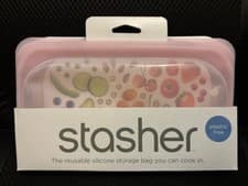 Image of Stasher Snack Bag - Reusable Freezer Bags - Storage - Rose Quartz - Silicone