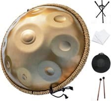 Image of AS TEMAN Handpan Handpan Drum Instrument in D Minor 9 Notes 22 Inch