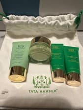Image of Tata Harper Calming Cream 7.5m, Softening Cleanser 15m, Resurfacing Serum 2x10ml