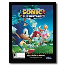 Image of 2023 Sonic Superstars Framed Print Ad/Poster Switch PS5 Xbox Series X Promo Art