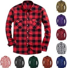 Image of Mens Lumberjack Check Shirts Long Sleeve Flannel Work Casual Button Shirt S -3XL