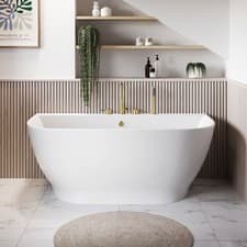 Image of Freestanding Back to Wall Double Ended Bath 1500 x 780mm - Manilla MAN1500