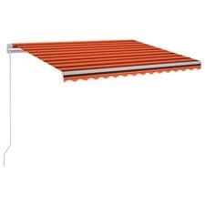 Image of Manual Retractable Awning Shelter Outdoor Awning Folding Arm with LED vidaXL