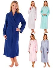 Image of Slenderella Waffle Robe 46" Shawl Collar Soft Houndstooth Knit Dressing Gown