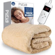 Image of Purus Luxury Electric Heated Throw Blanket Bed Sofa Timer Double Soft Fleece
