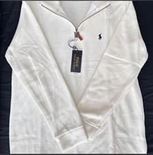 Image of Ralph Lauren Men's Cream Quarter Zip Brand New With Tag Size Medium 1/4 #new