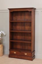 Image of Mahogany Bookcase with 2 drawers | 3 fixed shelves | Solid Mahogany BCS017 NEW