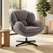 Image of HOMCOM Accent Chair with Swivel for Living Room Grey Refurbished