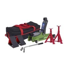 Image of Sealey 1020LEHVBAGCOMBO 2tonne Low Entry Short Chassis Trolley Jack Hi-Vis Green