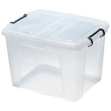 Image of Strata Smart 2 x 40L Plastic Storage Boxes with Lid - Clear