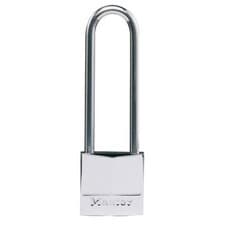 Image of Masterlock Padlock Nickel Brass 30mm SS Long Shackle