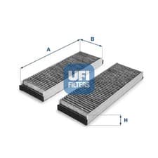 Image of Cabin filter Activated Carbon Filter 54.153.00 UFI for AUDI LAMBORGHINI VW