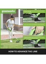 Image of Greenworks 24V Cordless Strimmer for Medium Gardens, Adjustable Height, 30Cm 40