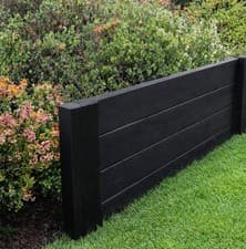 Image of Wooden Garden Edging Lawn Border Flower Raised Bed Fencing Black Heavy Duty