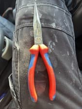 Image of KNIPEX Snipe Nose Pliers Side Cutting Chrome 200mm with Comfort Handles