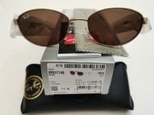 Image of BNIB RAY-BAN ITALY RB3774D 001/73 METAL GOLD/DARK BROWN 55 [] 19 145 3N