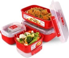 Image of Sistema Heat and Eat Microwave Set | 4 Rectangular Food Containers with Lids (2