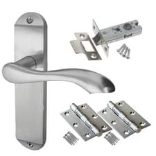 Image of Broadway Internal Door Handle Packs - Latch Lock Bathroom Chrome Door Handles