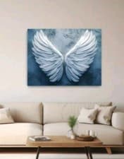 Image of Angel Wings Lightweight Print Wall Hanging 100cm x 75cm + FREE NECKLACE