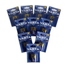 Image of Varta Longlife Power 9V PP3 6LR61 Alkaline Batteries 10 Pack