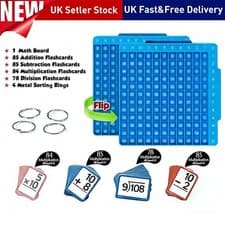 Image of Multiplication Math Flash Cards Math Board Times Table Chart Toys for 1-6 Grade