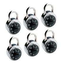 Image of Dial Type Combination locker Padlock - 6x PACK - Hardened Steel Shackle - 40mm