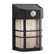 Image of Solar Sensor LED Wall Light 100 Lumens Black Outdoor Security Motion Activated