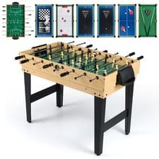 Image of COSTWAY 10-in-1 Combo Game Table Set 126CM Multi-Game Table w/ Foosball