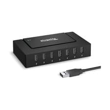 Image of Plugable USB 2.0 7-Port High-Speed Charging Hub with 60W Power Adapter