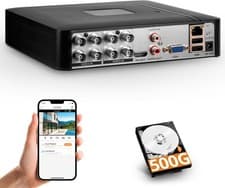 Image of 8 Channel H.265+ Surveillance DVR, 500GB HDD Security Video Recorder, IP