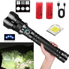 Image of Super Bright Flashlight Zoom Powerful Camping LED Lamp Police Torch Rechargeable