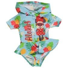 Image of DISNEY SUPER CUTE MINNIE HOODED SWIM SUIT, 9-12M,12-18M,NEW WITH TAGS