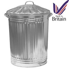 Image of METAL garden dustbin Galvanised 95 litre for rubbish Feed Stroge heave duty