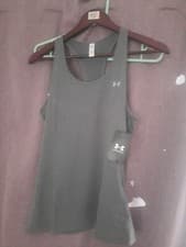 Image of Under Armour Sleeveless Racerback Women's Tank Top Grey. L